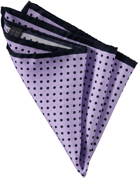 menswear-accessories-silk-pocket-square-lilac-navy-spots-1 Cad & The Dandy Spotted Silk Pocket Square
