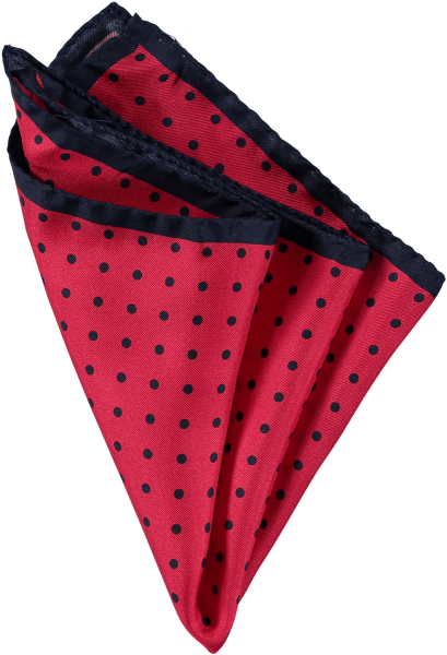 menswear-accessories-silk-pocket-square-red-navy-spots-1 Cad & The Dandy Spotted Silk Pocket Square