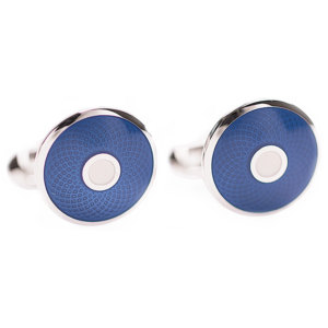 cufflink-blue-white-guilloche-front cufflink-blue-white-guilloche-front