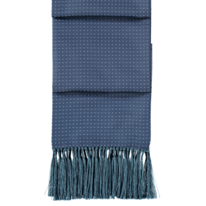 silk-dress-scarf-teal-white-spots-tassled silk-dress-scarf-teal-white-spots-tassled