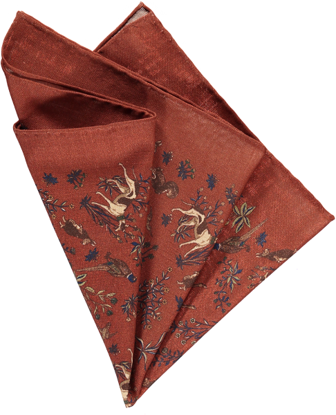 rust-fauna-pocket-square rust-fauna-pocket-square