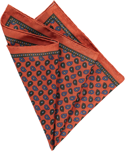 rust-floral-pocket-square rust-floral-pocket-square