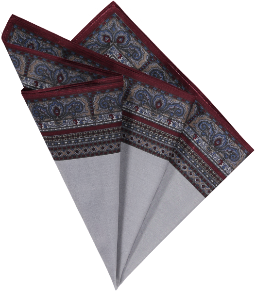 cotton-pocket-square-grey-paisley-border cotton-pocket-square-grey-paisley-border