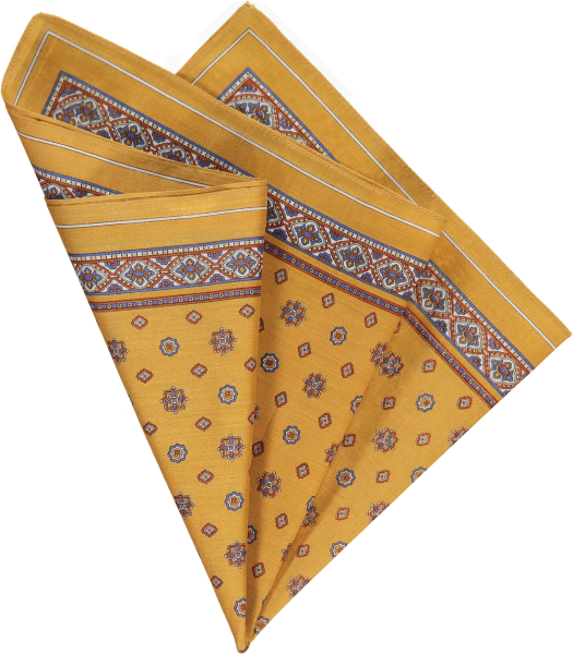 cotton-pocket-square-mustard-foulard cotton-pocket-square-mustard-foulard