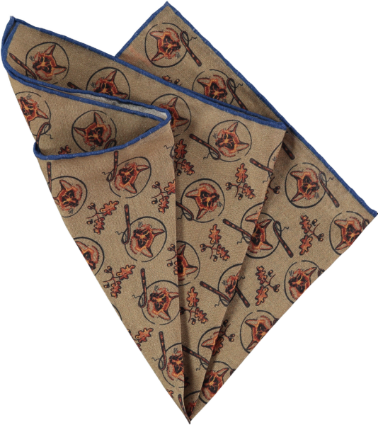 silk-pocket-square-foxes-camel-folded silk-pocket-square-foxes-camel-folded