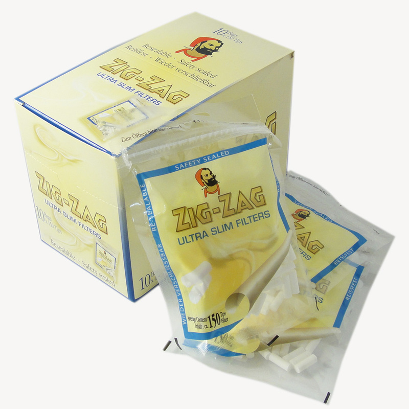 Zig Zag 5.2mm Ultra Slim Cigarette Filter Tips (Full Box 10 Packs)