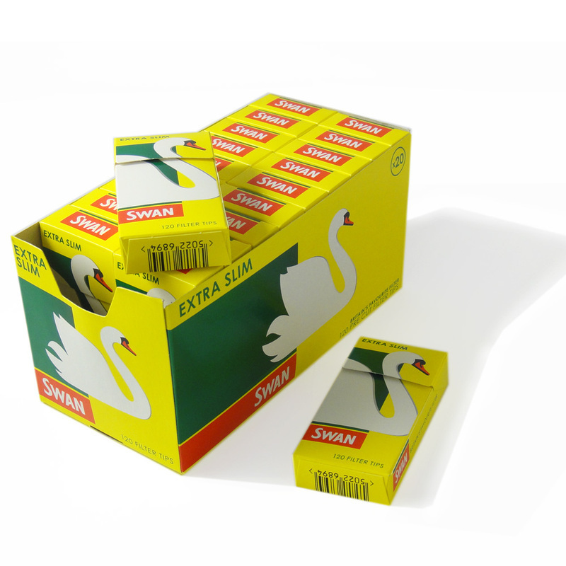Swan Extra Slimline YELLOW 5mm Cigarette Filter Tips (Full Box)