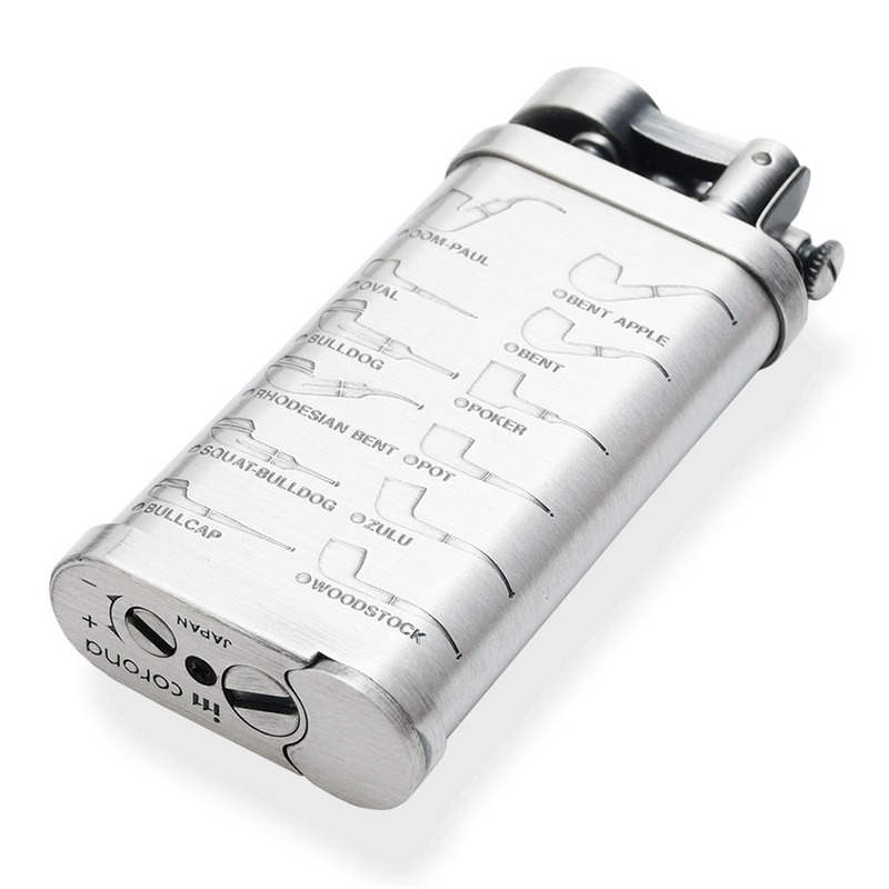 Corona Old Boy Japanese Pipe Lighter (Chrome Pipe Motif 647415)