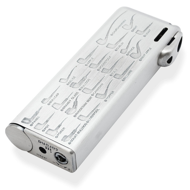 Corona Pipemaster Japanese Pipe Lighter (Chrome Pipe Motif 33 7415)