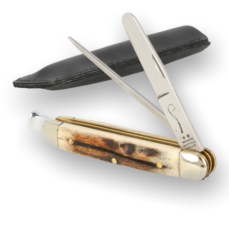 Rodgers of Sheffield Premium Pipe Knife 227/LS (Real stag horn)
