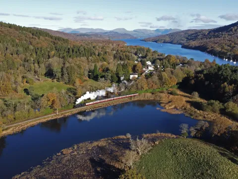 Lakeside & Haverthwaite steam train