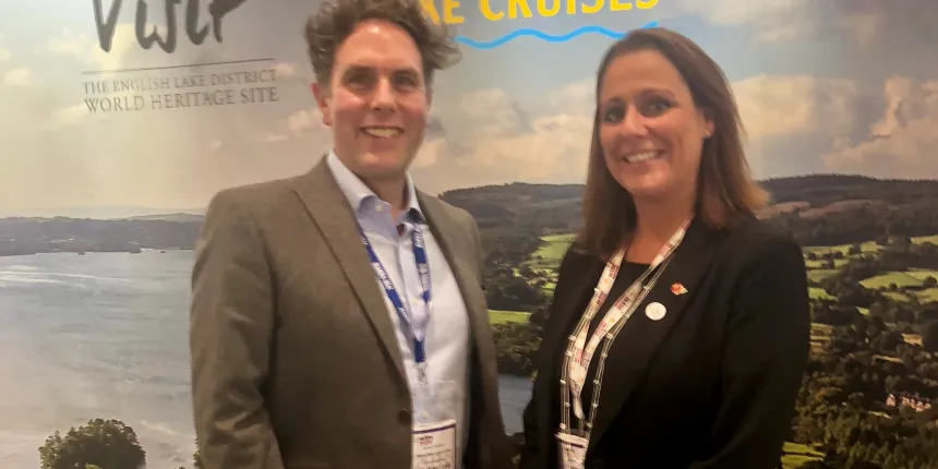 Jennifer Cormack and James Ventham at Londons World Travel Market CROP