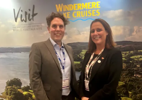 Jennifer Cormack and James Ventham at Londons World Travel Market CROP