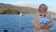 Maureen Fleming with Jim's guidebook