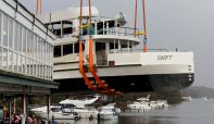 MV Swift launched onto Windermere