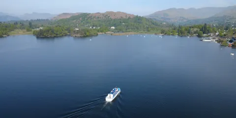 Modern launch coming into Waterhead