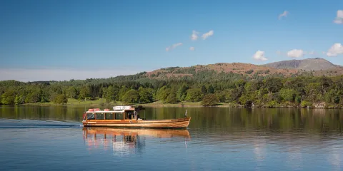 One of our beautiful wooden launches