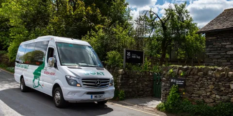Mountain Goat bus outside Hill Top