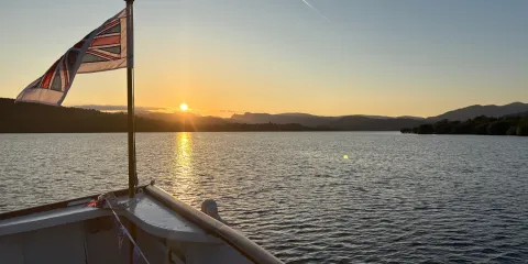 Sunset views from the private charter