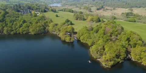 Wray castle in the background