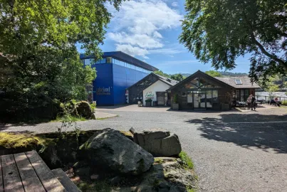 Outside the Lakeland Motor Musuem