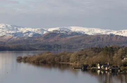 Stunning views across the wintry Lakeland Fells