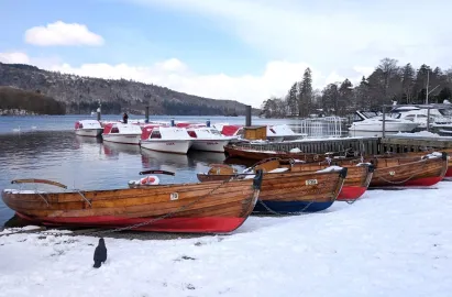 Motor boats can be hire during winter at Bowness Pier