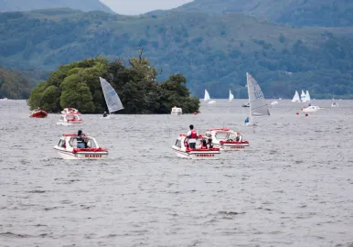 Self-drive baots are a popular way of seeing lake Windermere