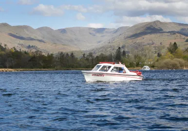 A self-drive boat at Waterhead