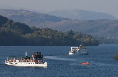 Two steamers - Tern & Teal on Red Cruise near Bowness