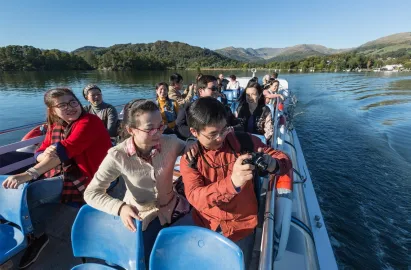 A group enjoying the scenery around north Windermere