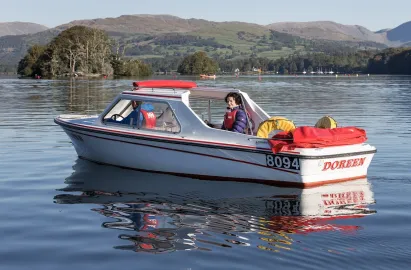 Self-drive motor boat hire at Bowness or Ambleside piers