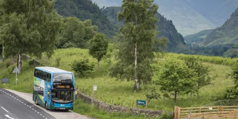 A Stagecoach bus travelling on the 555 route