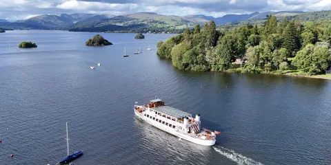 A 'steamer' heading out from Bowness Pier on the Red Cruise
