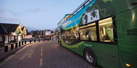 The bus waiting at Bowness pier