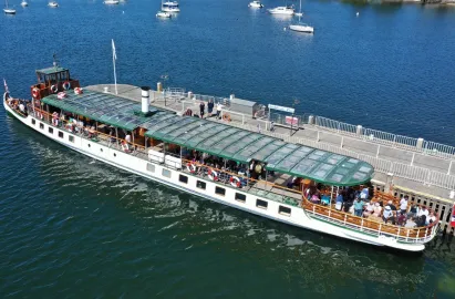 Aerial view of MV Tern at Ambleside (Waterhead)
