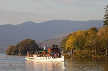 MV Tern aglow in an Autumn sunset
