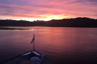 Cruising into a sunset on MV Swan