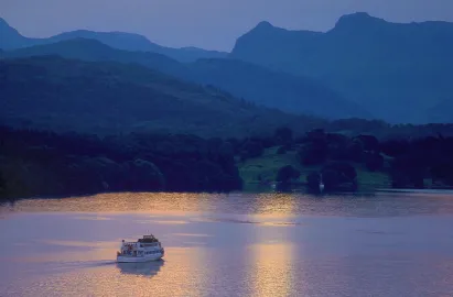 Sunset with Langdale Pikes behind