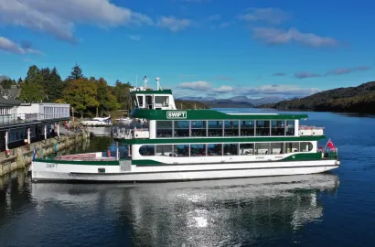 Aerial shot of MV Swift