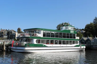 MV Swift awaiting pasengers at Bowness Pier