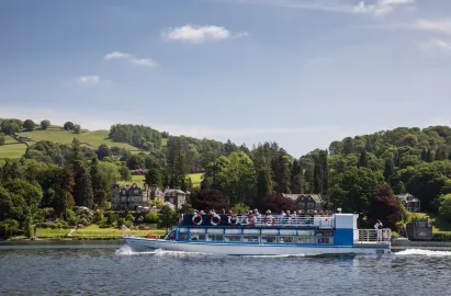 Cumbria class gliding past the Langdale Chase Hotel