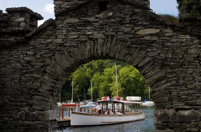 Fell Foot Ferry arrives at Fell Foot Jetty