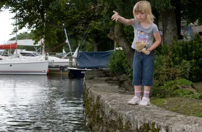 Feeding the ducks at Fell Foot Park