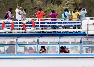Passengers enjoying their cruise