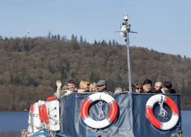 Passengers enjoying their cruise on Windermere