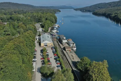 Lakeside pier and train station