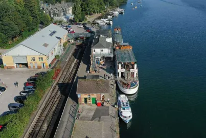 Venture and Teal waiting at Lakeside