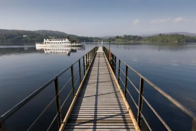 The Teal in the distance at Brockhole pier