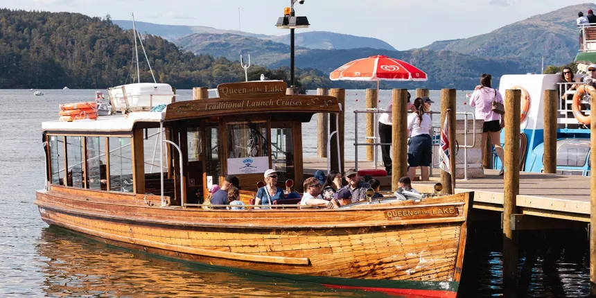 Queen of the Lake moored on Windermere